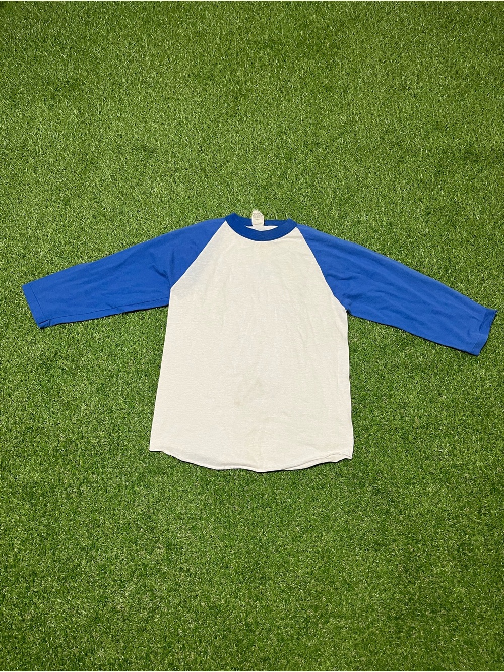 Blank NYC Kids White Body Blue Raglan Long Sleeve Tee